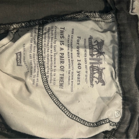 Levi’s 514 Straight Fit Jeans Men’s W34 L30 Gray Denim Mid Rise - Picture 5 of 5